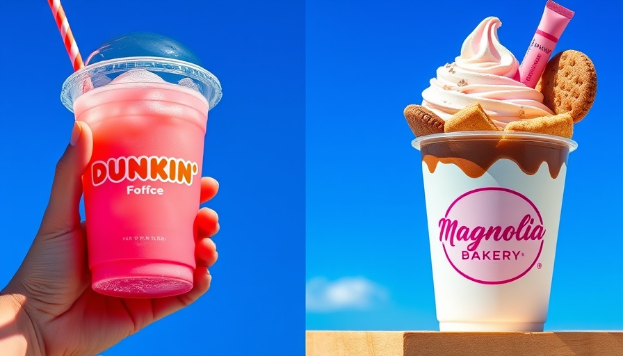 Vibrant lip balm collaborations with Dunkin' drink and Magnolia Bakery dessert.