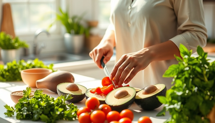 Healthy brain anti-inflammatory foods preparation with fresh ingredients.