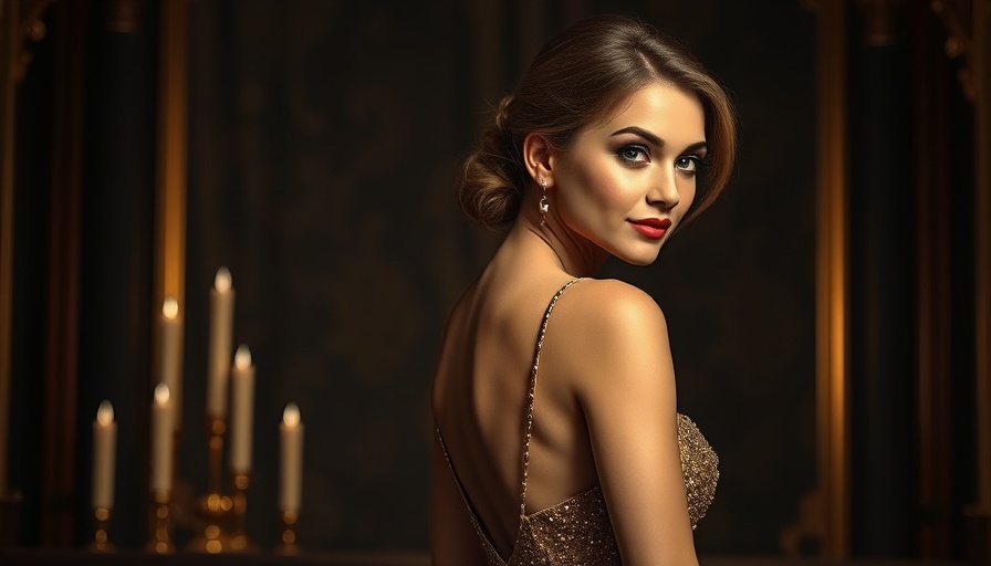Elegant woman in a golden dress looking back, famous INFJ celebrities.