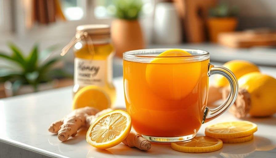 Cup of ginger tea with lemon slices and honey, highlighting the benefits of ginger tea.