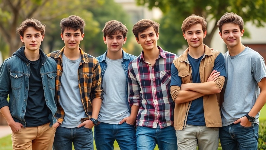 Confident group of teens showcasing individuality for youth support and mental health.