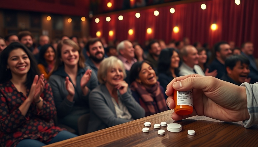 Comedy workshops for depression; audience joy and medication context.