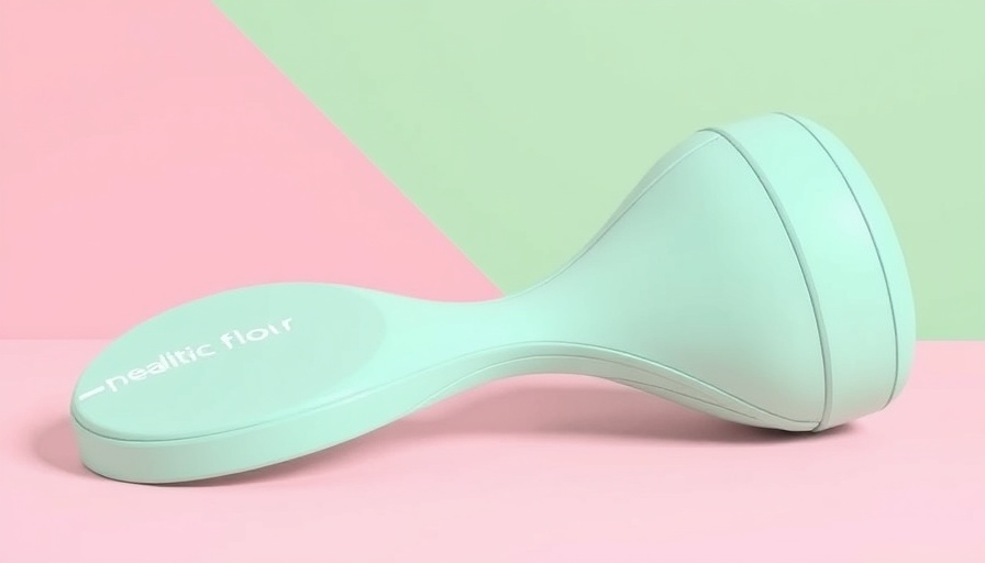 Mint green pelvic floor trainer for women on pastel background.