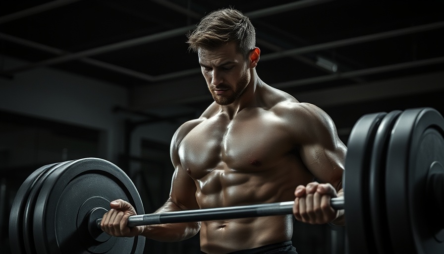 Athlete lifting heavy barbell in gym focused on training volume for muscle growth.