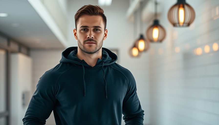 Confident man in stylish room exemplifying strength training.