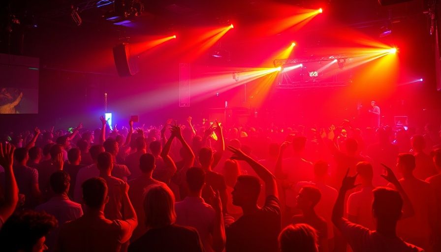 Energetic crowd at top Rome nightclub on New Year's Eve 2025.