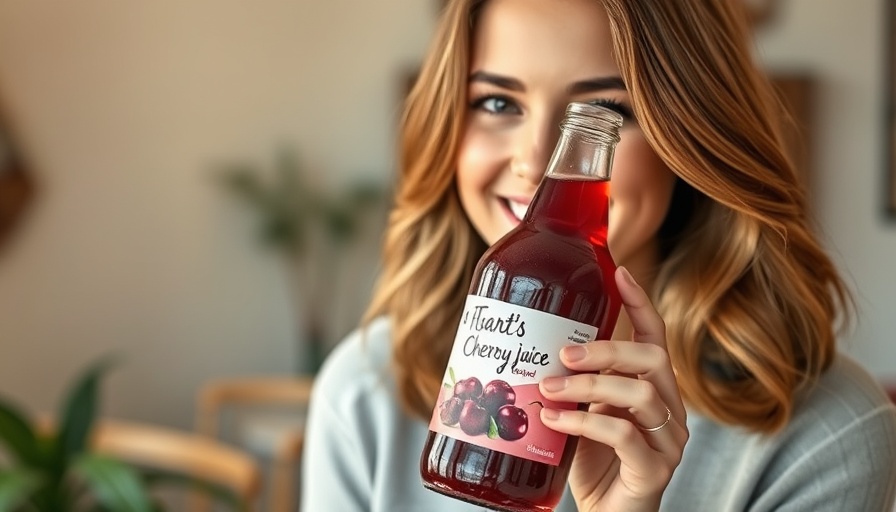 Young woman enjoying tart cherry juice for health benefits.