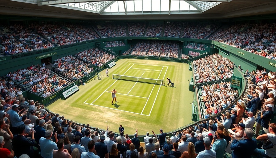 Tennis match showcasing mental toughness at Wimbledon 2025, vibrant crowd