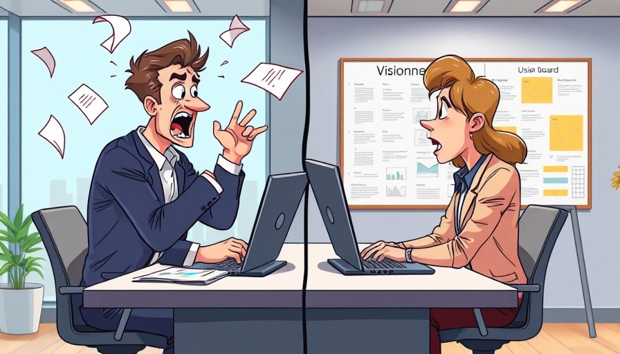 Cofounders in animated split scene showing conflict and resolution stages.