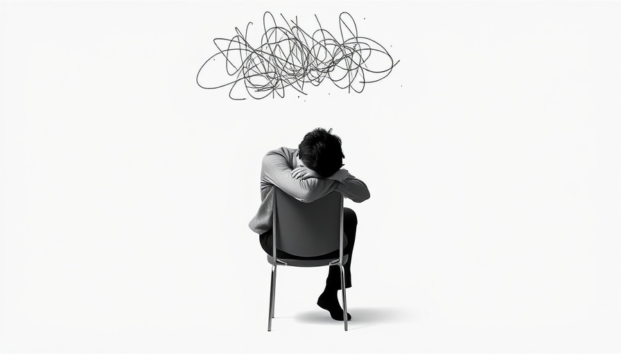 Monochrome depiction of employee stress as a business risk.