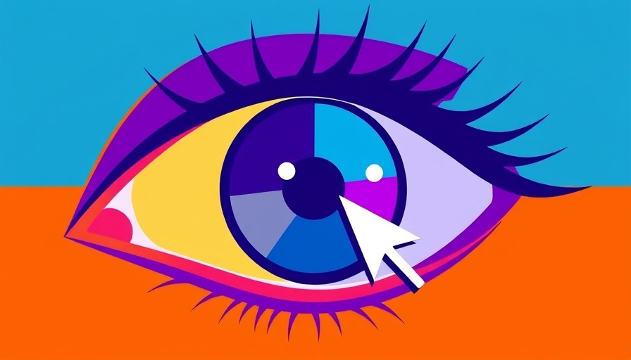 Abstract eye with pie chart and cursor illustrating workplace empathy crisis.