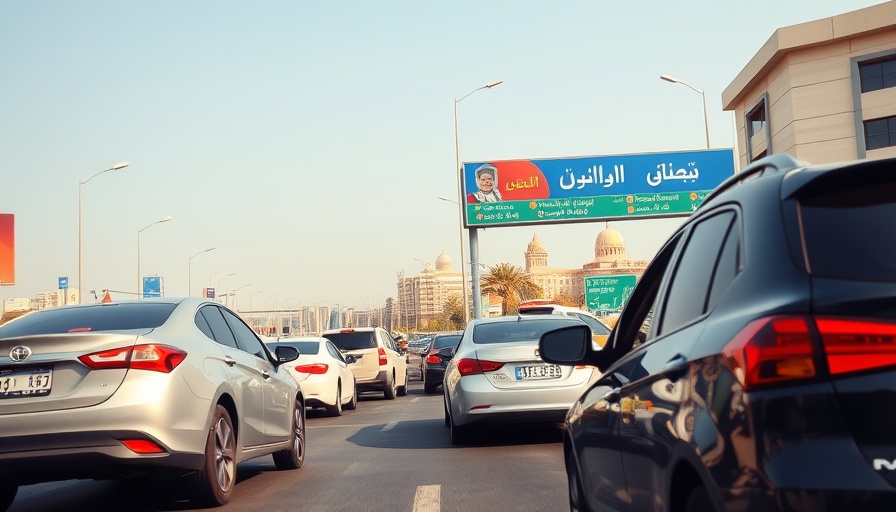 Traffic and Sulaymaniya sign on road during PUK leadership crisis.