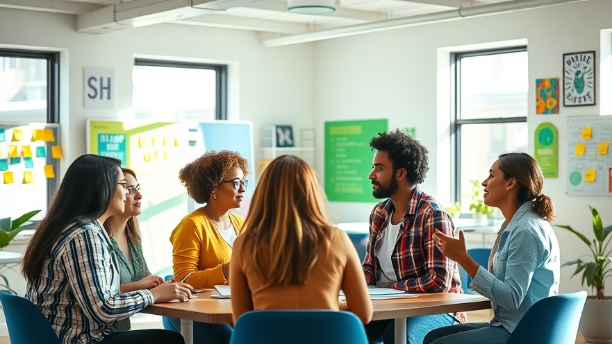 Diverse entrepreneurs brainstorming in a vibrant workspace to combat burnout.
