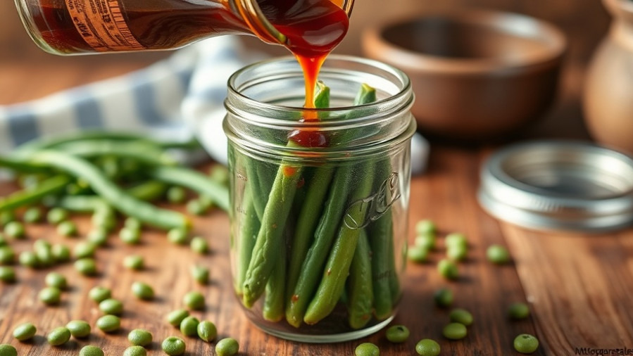 Delicious Szechuan sauce over green beans in mason jar, highlighting pickling benefits.