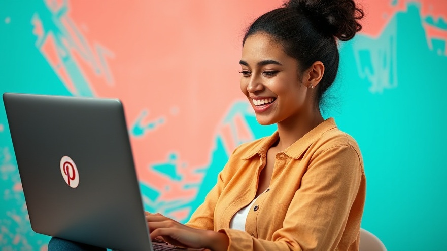 Joyful young woman exploring Pinterest, showcasing Pinterest growth strategies.