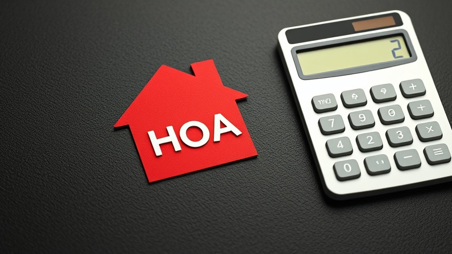 Close-up of a red house cutout and calculator depicting the HOA lien process in Maryland.