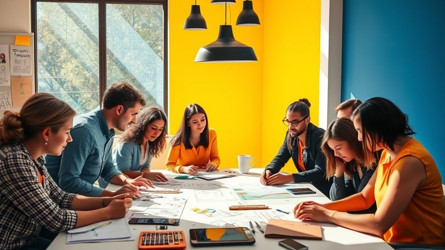 Creative professionals brainstorming logo design steps for brand identity.