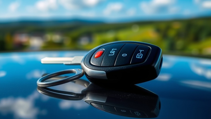 Close-up of a transponder key symbolizing RFID technology and car security.