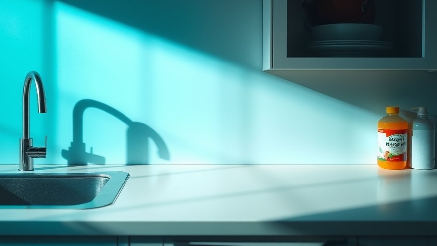 Empty kitchen countertop showcasing essential household items, highlighting consumer health choices.