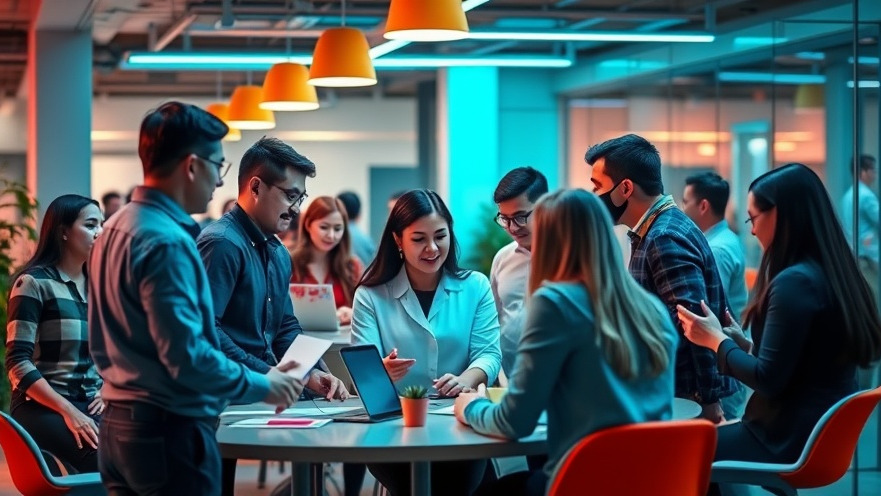 Collaboration in a modern office showcasing employee growth strategies and mentorship.
