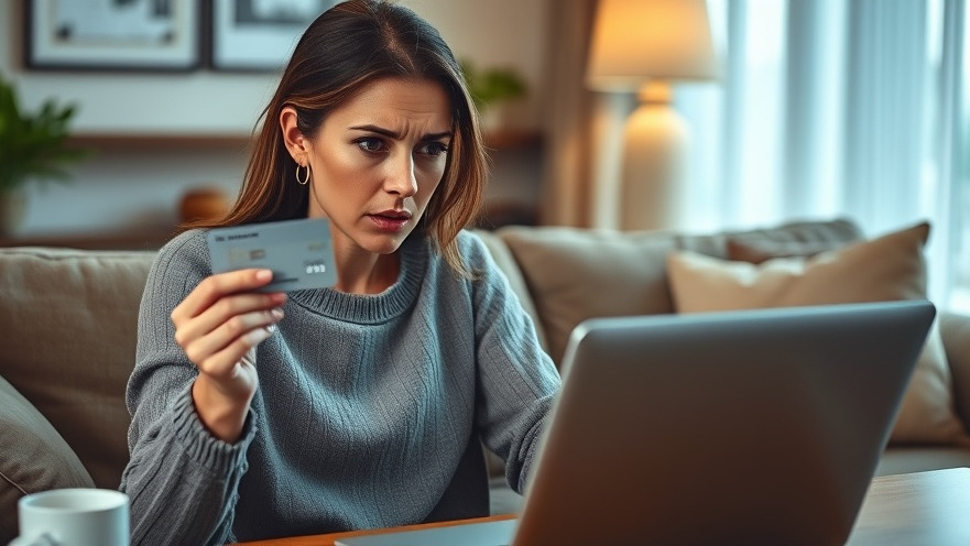 Concerned woman evaluating credit score consequences at home in Maryland