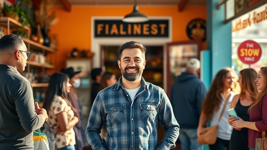 Local business owner proudly boosts digital visibility with community support.