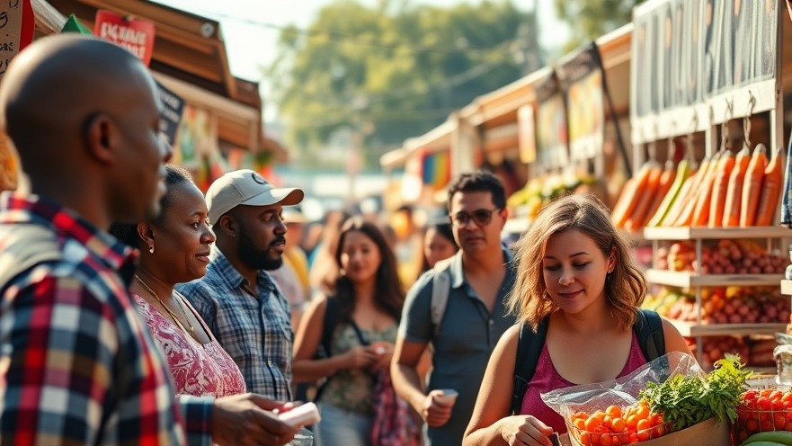 Consumers express varied emotions as they shop in a vibrant Maryland market, reflecting economic trends.