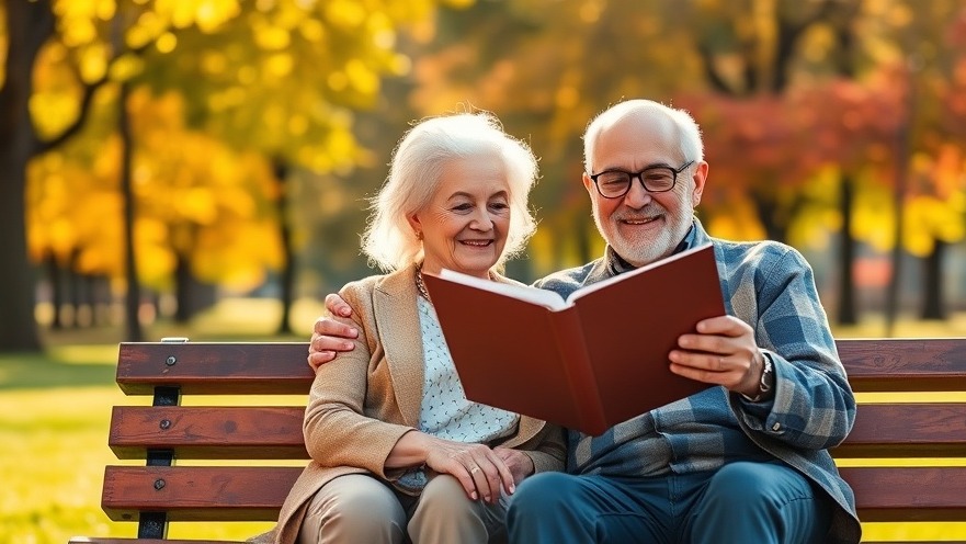 Elderly couple exploring retirement planning in Maryland, enjoying sunshine and serenity.