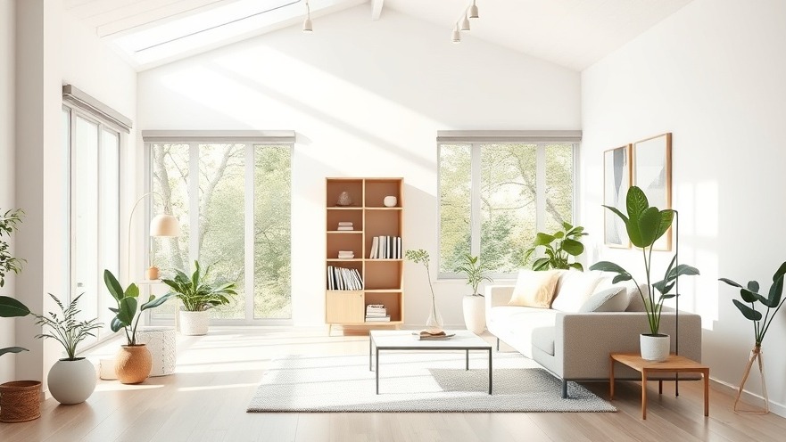 Bright, serene living room showcasing home organization and decluttering strategies.