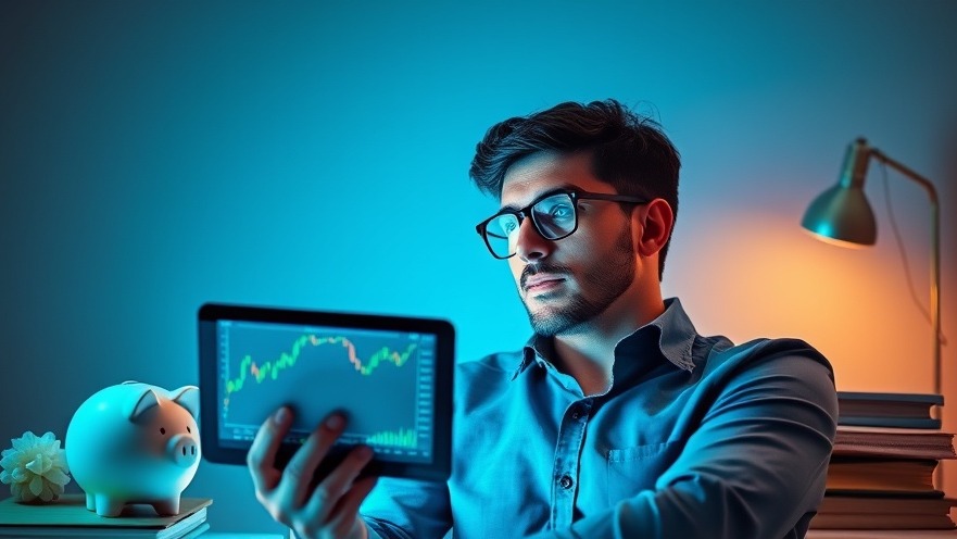 Confident individual analyzing stock market downturn using Warren Buffett investment strategies.