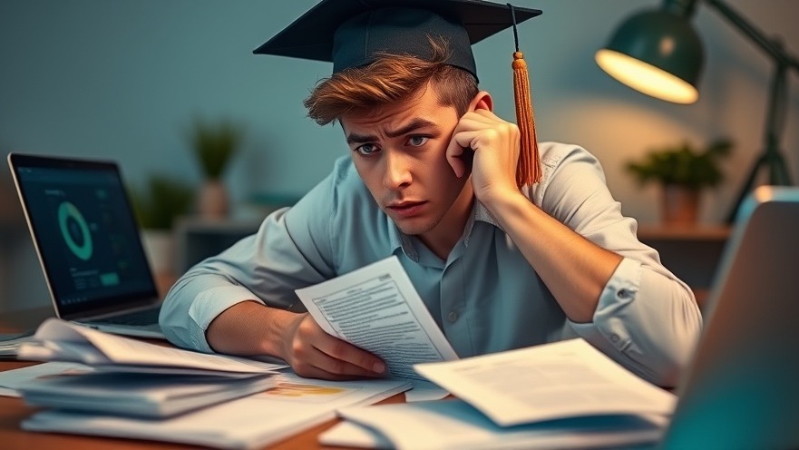 Worried Maryland borrower analyzing the impact of student loans on credit score drops.