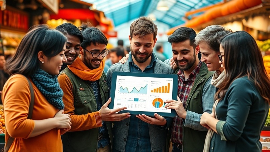 Diverse local business owners explore AI integration analytics for innovation.