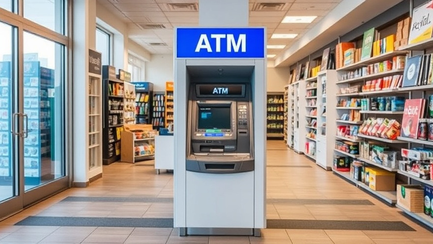 Modern freestanding ATM in a local shop, highlighting ATM installation benefits.