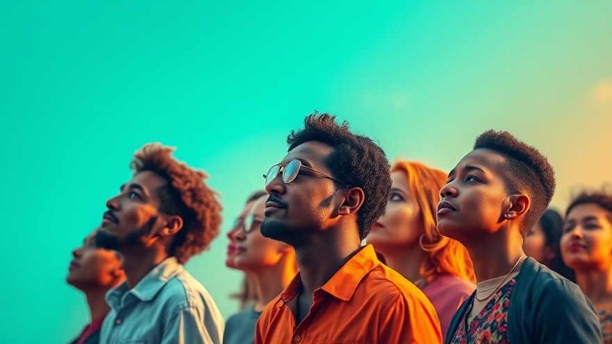 Diverse people symbolizing the future of coins and cash transactions, hopeful and innovative.