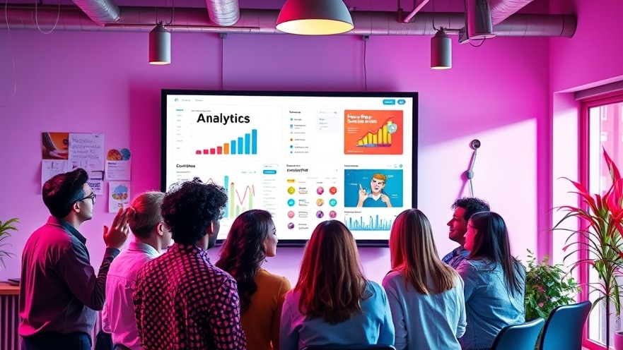 Diverse team brainstorming website content strategy using digital analytics.