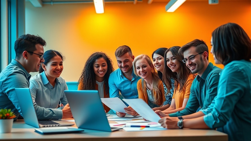 Professionals using calendar blocking in a vibrant workspace to boost productivity.