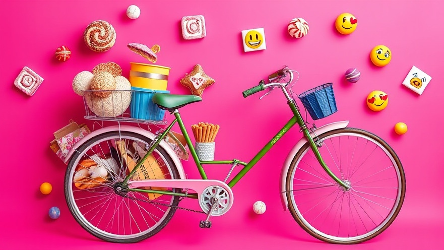Vivid Instagram features collage for local business marketing with pastries and bicycle.