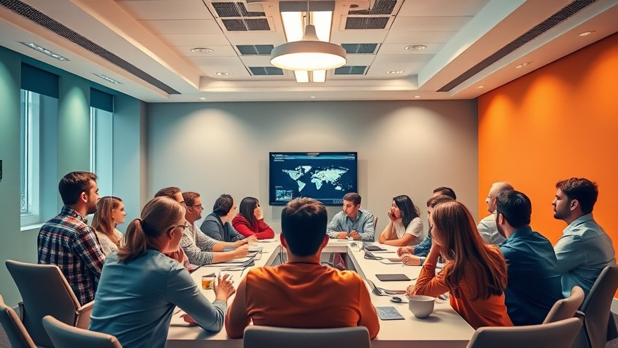Engaged team in a vibrant meeting room showcasing effective communication and productivity tools.