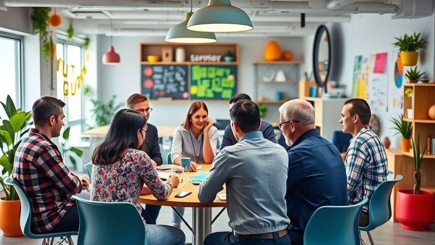Local business advertising discussion on Google Ads strategies in a vibrant office.