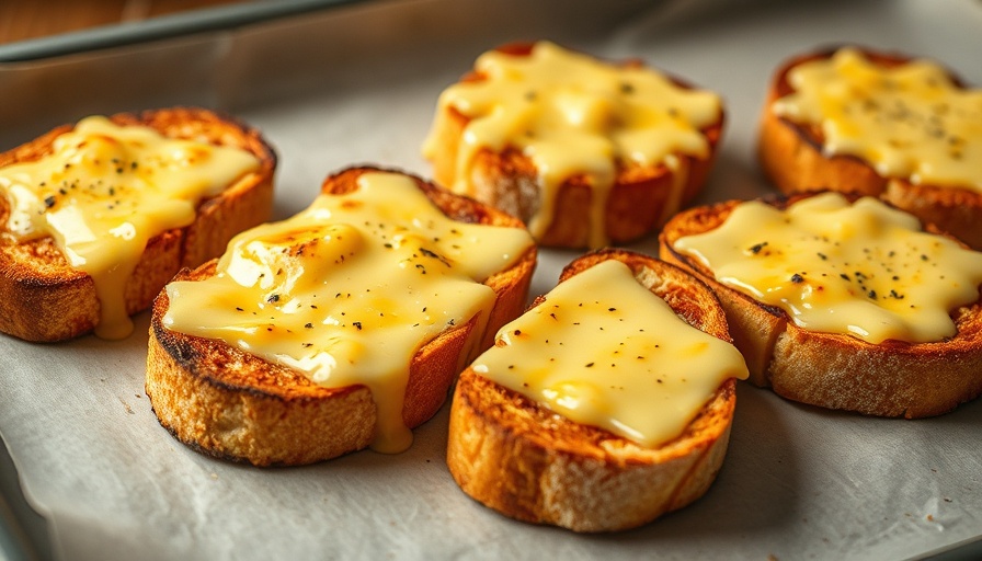 Cheesy toast slices on a baking sheet, a tip for picky eating.