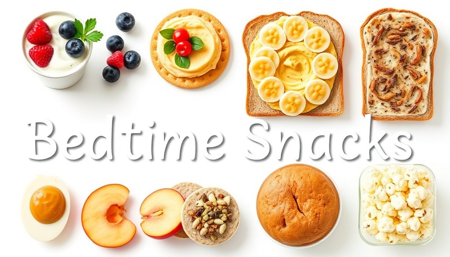 Collage of best bedtime snacks for kids including yogurt, cheese, and more.