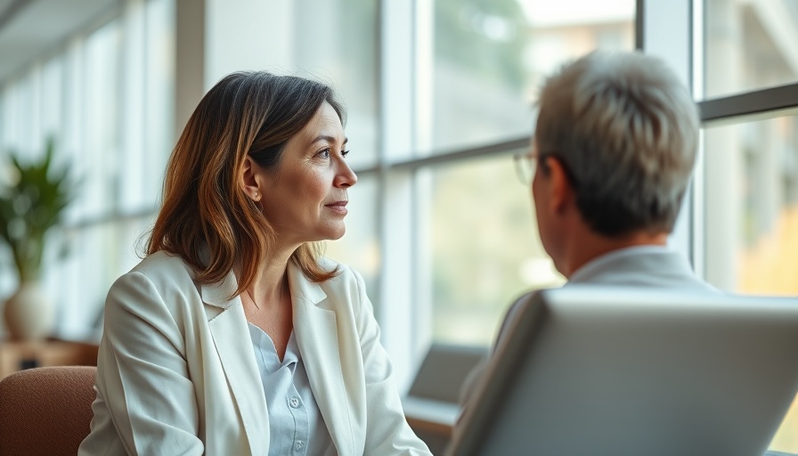 A psychiatrist attentively listens to a patient, depicting the benefits of seeing a psychiatrist.