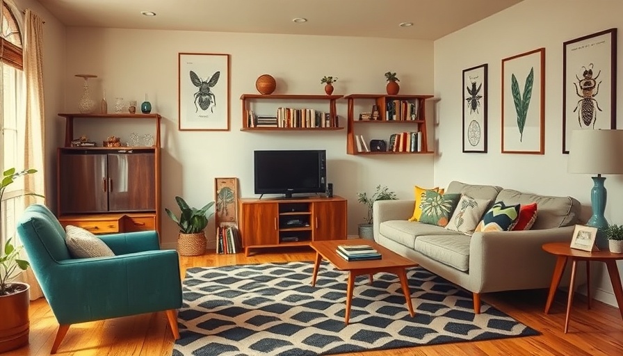 Mid-century room with vintage valuables and retro TV promoting home nostalgia.