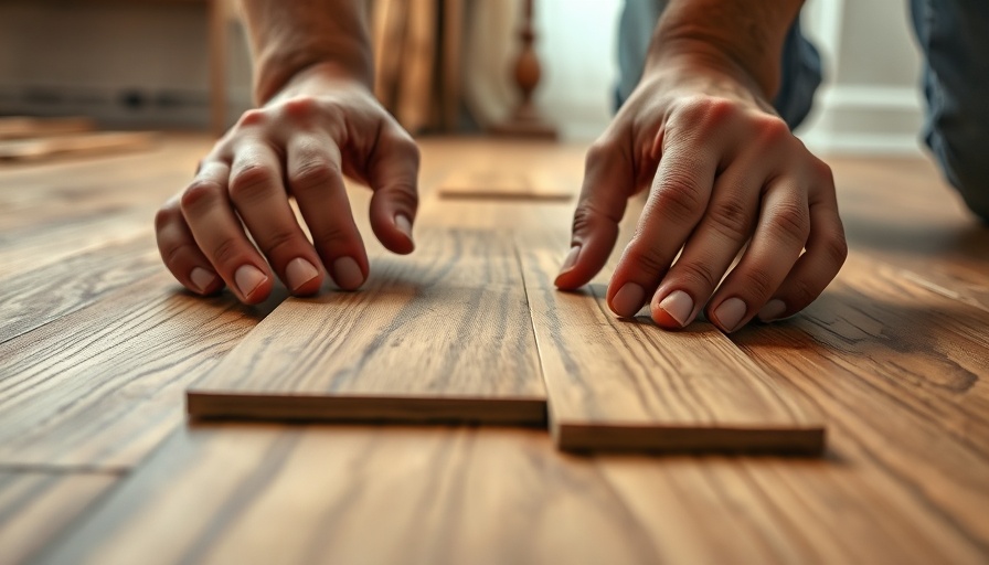 Hands installing laminate flooring highlighting advantages of laminate flooring.