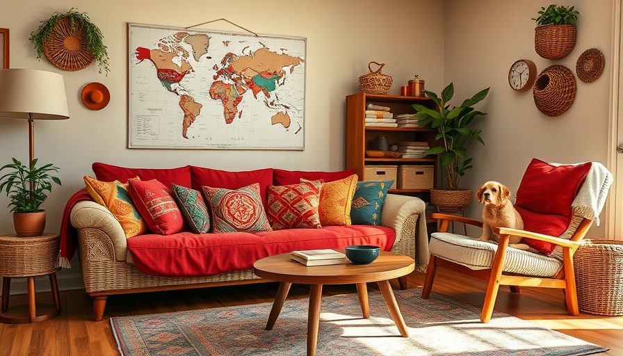Cozy living room with colorful cushions, ideal home décor gift.
