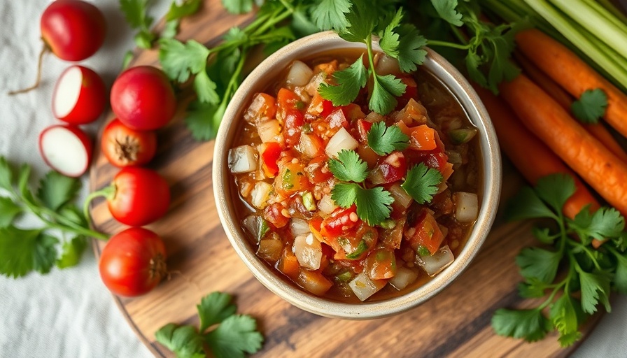 Vibrant cilantro and pepita salsa with fresh veggies