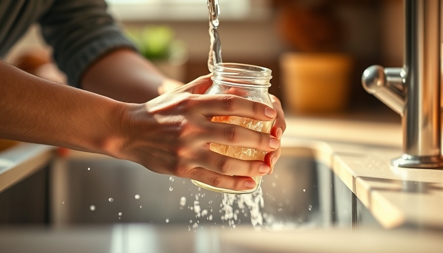 Recycling in Maryland: Washing glass jar in kitchen sink.