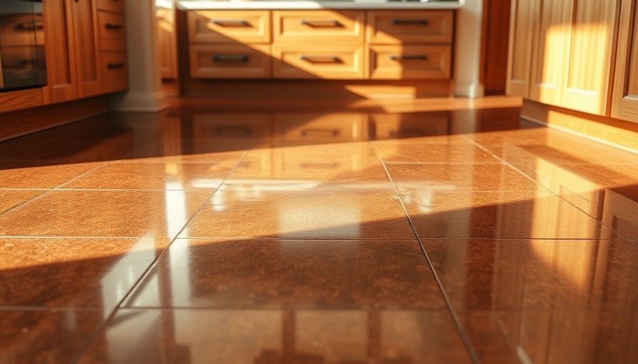 Epoxy flooring benefits in modern kitchen with glossy brown finish.