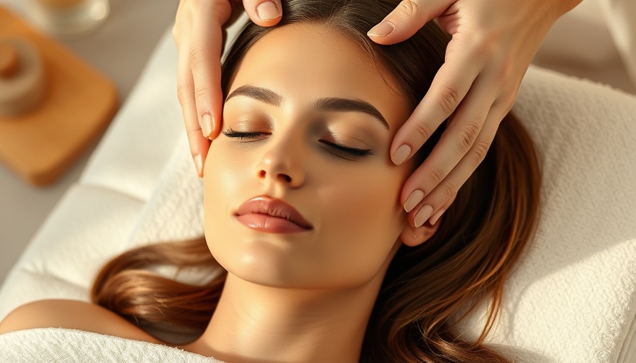 Woman receiving non-invasive facial massage in a serene spa setting.