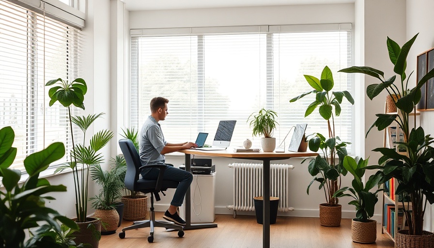 Modern home office setup promoting productivity with natural light.